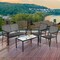 Costway 4 PCS Patio Furniture Set Sofa Coffee Table Steel Frame Garden